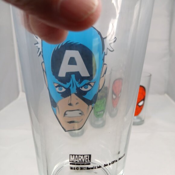 Marvel Set Of Four (4) 16oz Glasses Hulk, Iron Man, Spider Man, Ant Man - Picture 6 of 8
